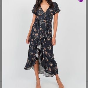 One world floral high low wrap dress